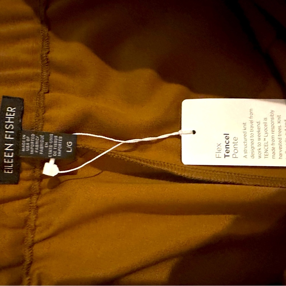 New with tags Eileen Fisher wide leg jersey pant, copper color